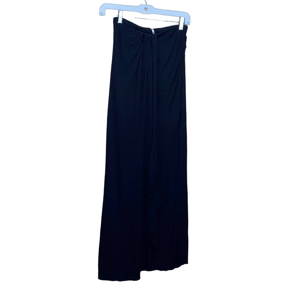 Free People Black Open Slit Maxi Skirt XS